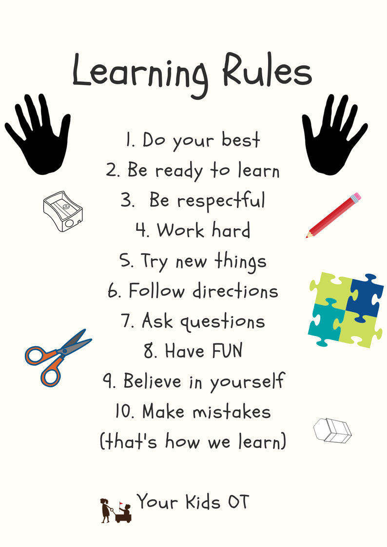 {A4 POSTER} Learning Rules!