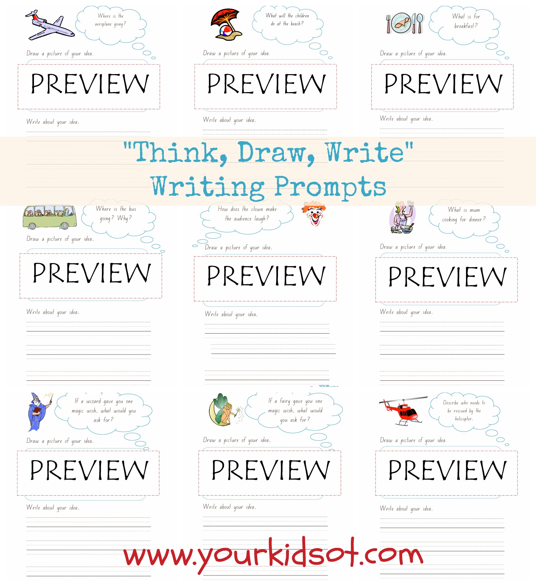 think-draw-write-sentence-writing-prompt-worksheet-bundle